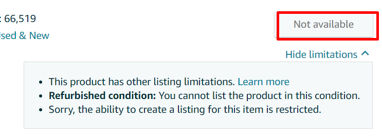 Brand doesnt have approval and Listing Product Type is wrong