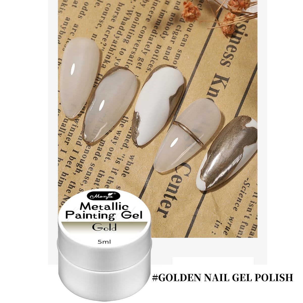 BSMKCL Metallic Painted UV Gel Nail Polish,3 Colors 3D ...