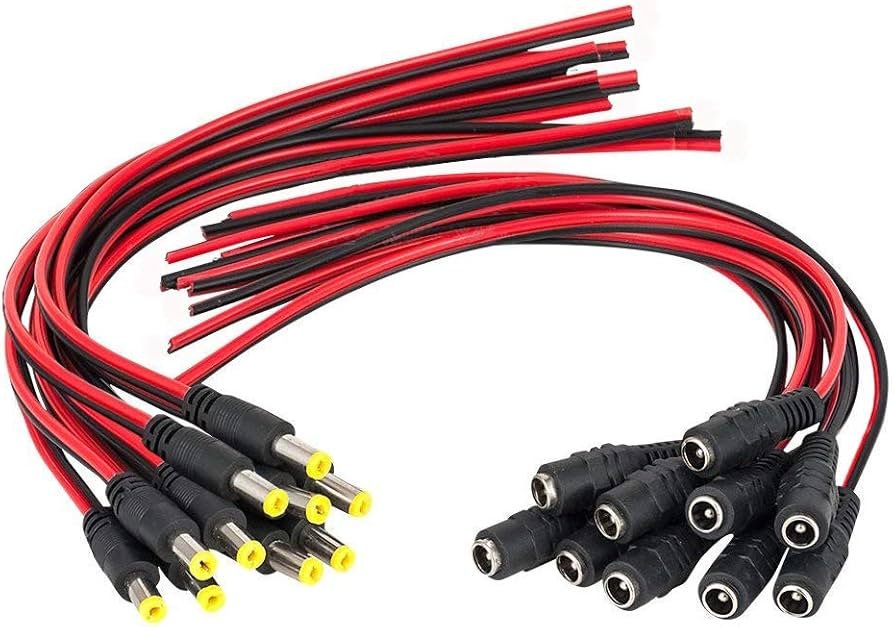 Cable Pigtail DC 5.5x2.1 6 Paires, Connecteur Courant Continu ...