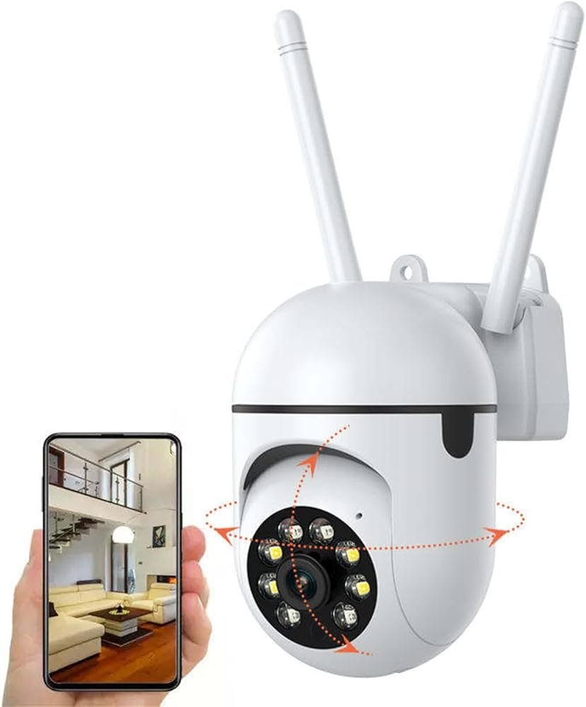 Caméra de Sécurité, Vidéo HD 1080P, Vue À 360°, Vision Nocturne ...