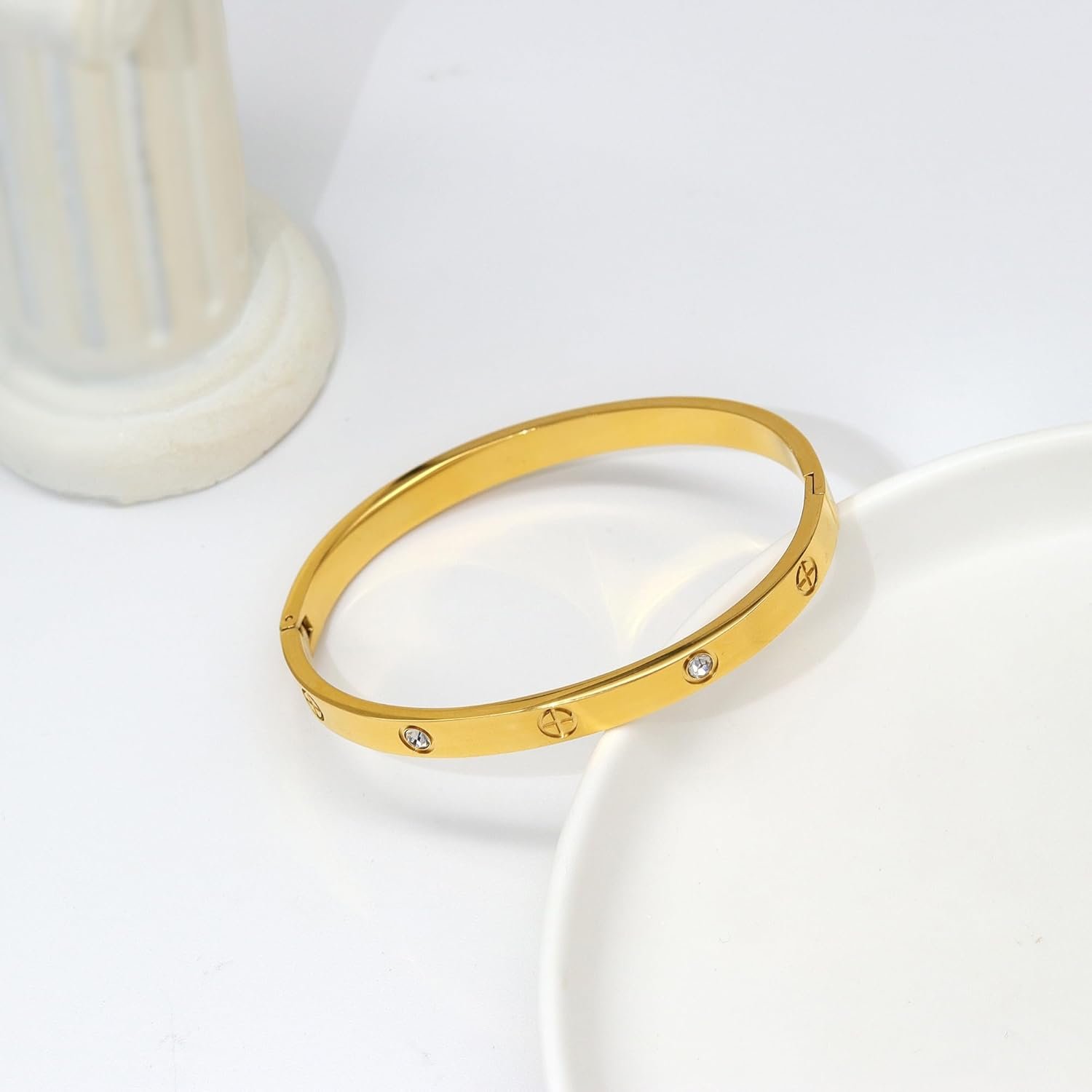 Cartier Ensembles Bracelet Et Boucles Doreilles Acier Inoxydable - Or