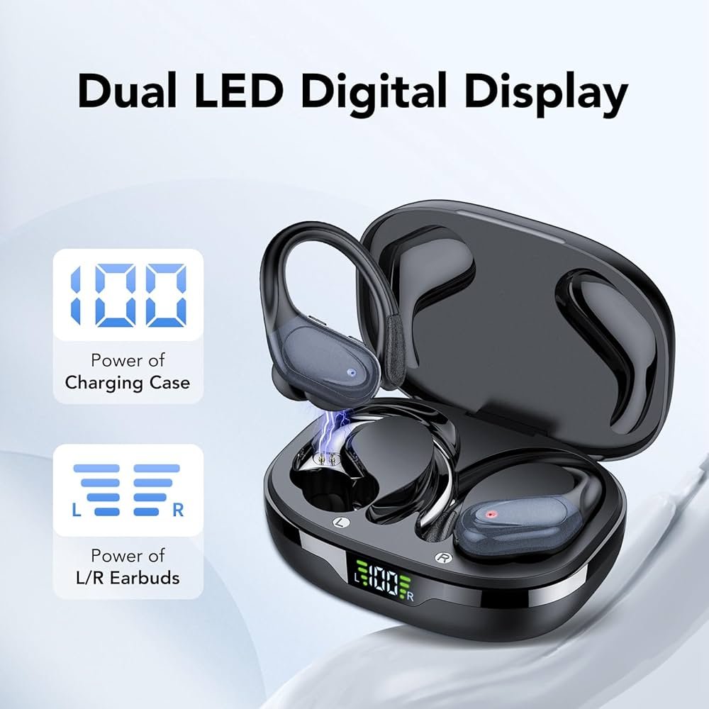 CASCHO Écouteurs Bluetooth 5.3 Sport 60H IPX7 avec CVC8.0