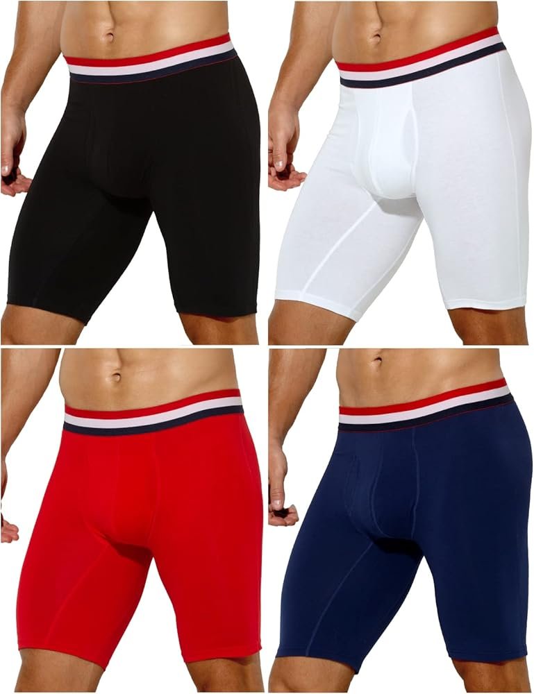 Casey Kevin Men's Boxer Shorts Long Soft Cotton Stretch Sports ...