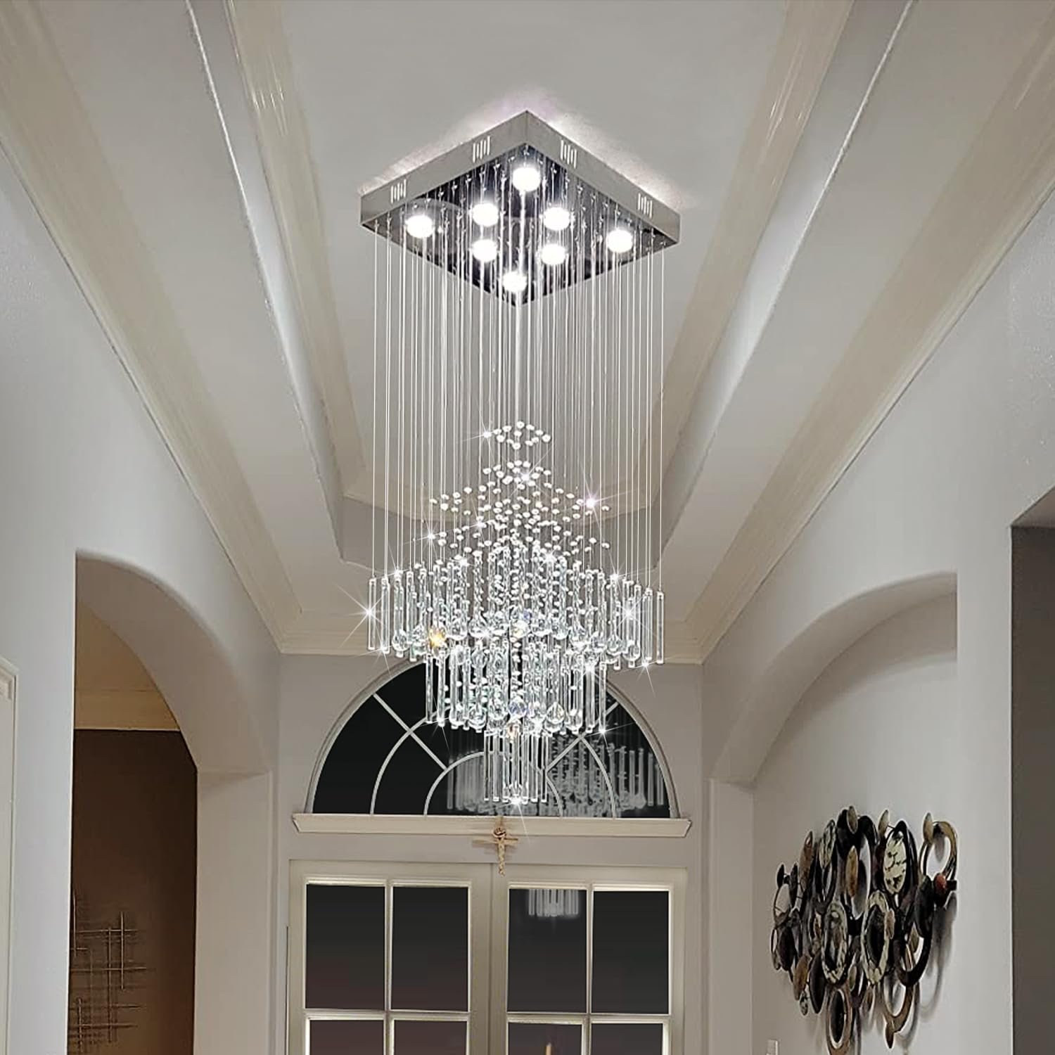 Chandeliers Modern Crystal Pendant Light Chandelier 8 Lights Mid ...