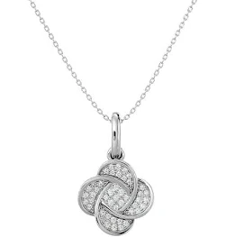 Clever Schmuck Grand pendentif en or pour femme - Blanc brillant