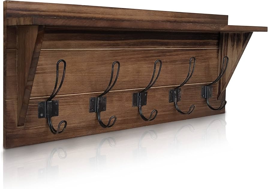 Coat Rack with Shelf Wall Mounted Coat Rack Rustic Wood ...