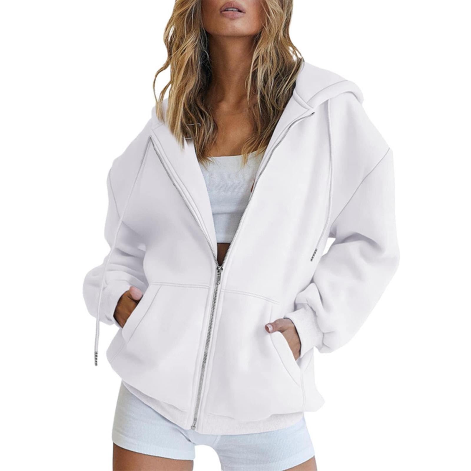 Coats for Women Size 48 Oversized Jacket Casual Hoodie ...