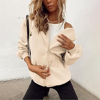 Coats for Women Size 48 Oversized Jacket Casual Hoodie ...