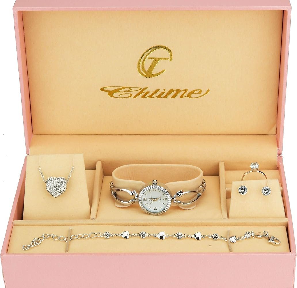 Coffret Cadeau Montre Femme Blanc- Parure de Bijoux- Collier ...