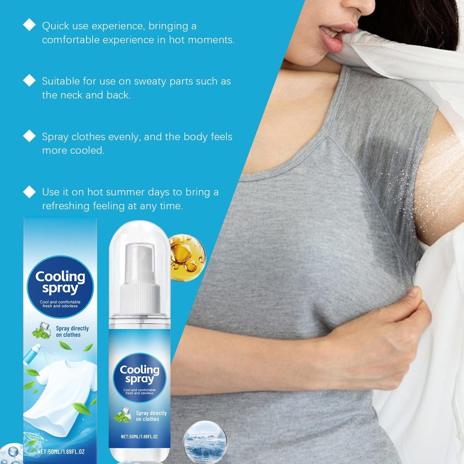 Cool Sprays, Cooling Sprays for Clothes, Non-Sticky Refreshing ...