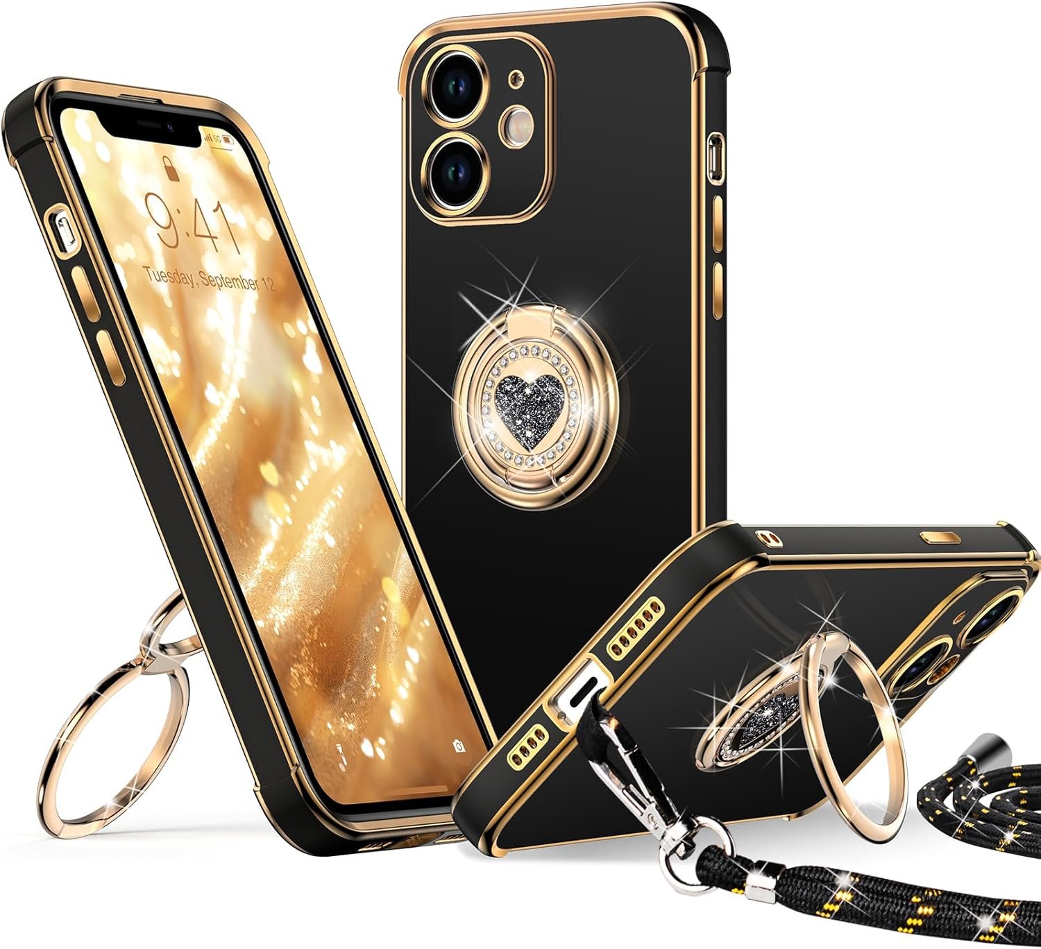 Coque téléphone Transparente en Silicone avec 2 Anneaux