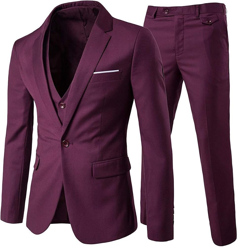 Costumes d'affaires Formels pour Hommes, Couleur Unie, 1 Bouton ...