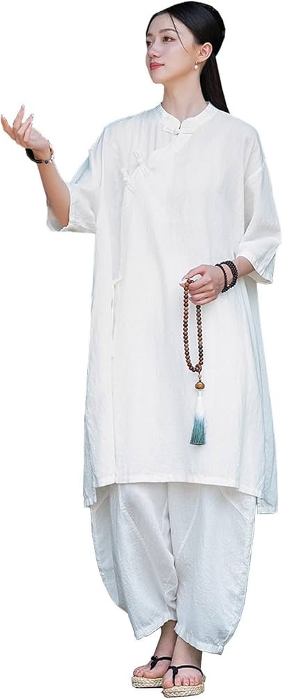 Cotton Linen Stretch Taichi Uniform Woman Chinese Martial Arts ...