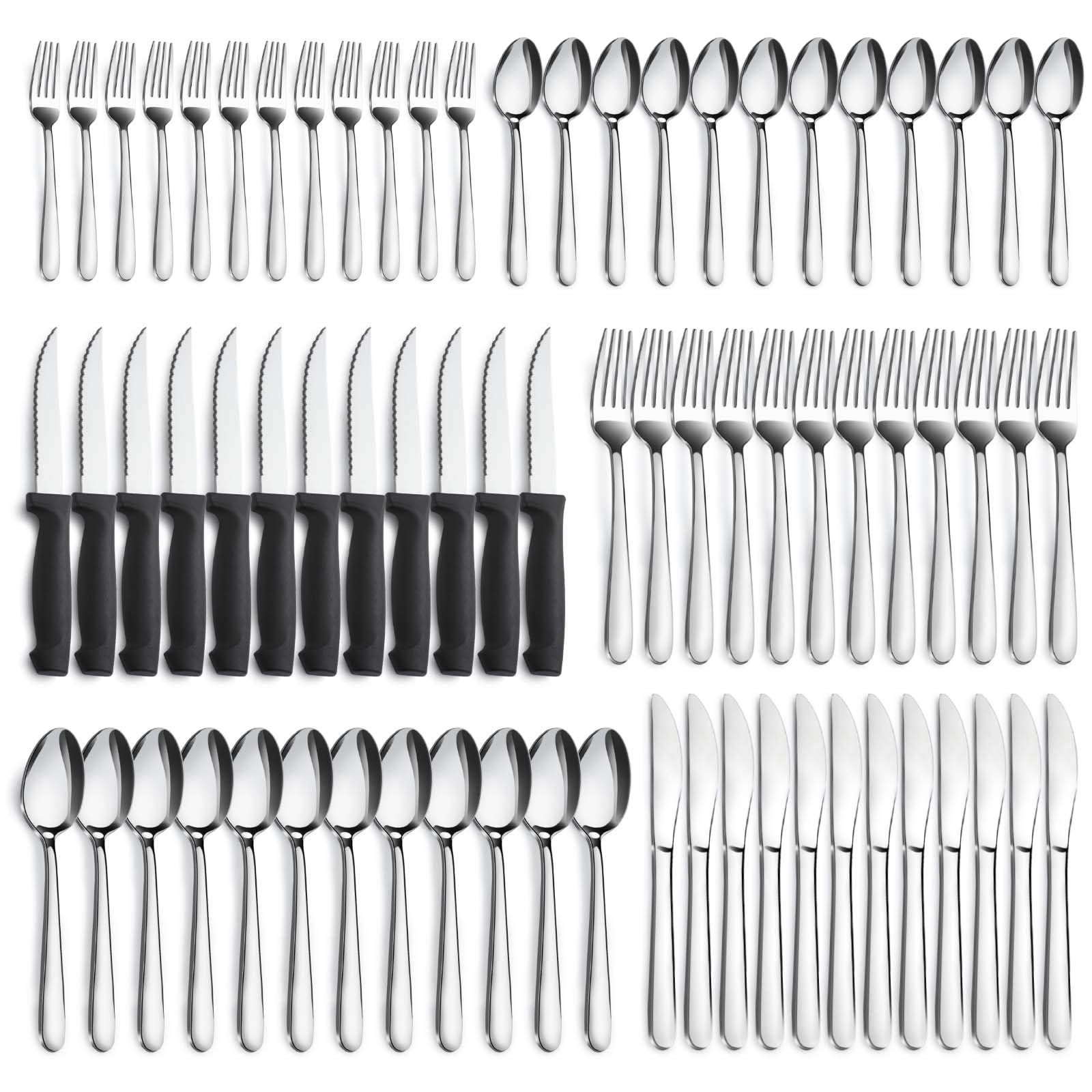 Cutlery Set 72 Pieces Flatware Silverware Set Stainless Steel ...