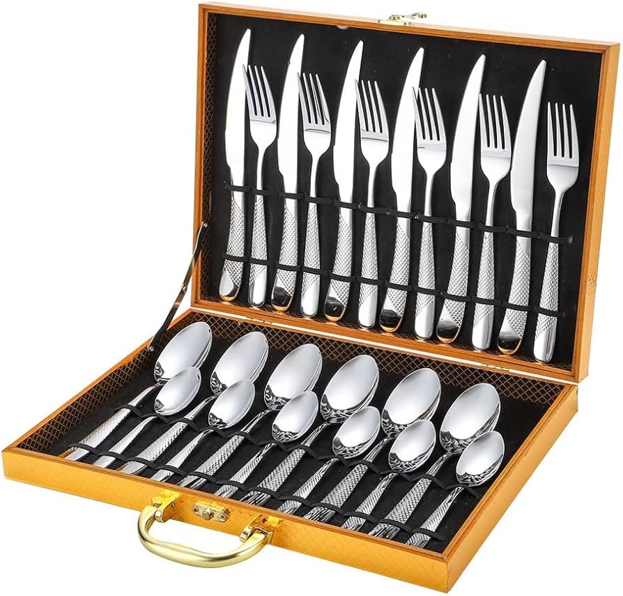 Cutlery Set 72 Pieces Flatware Silverware Set Stainless Steel ...