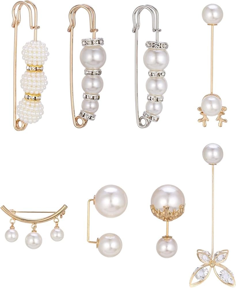 DEARMAMY 8pièces Broches Perles pour Femmes Incluses ...