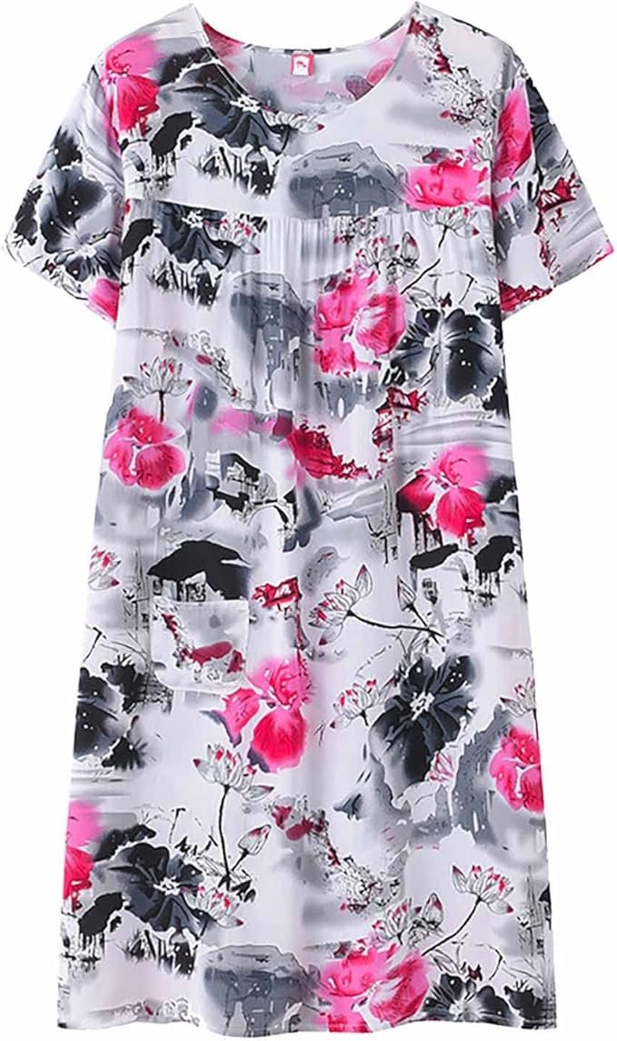 Dinglong Nightgowns Nightgowns Short Sleeve Silk Summer Cotton ...