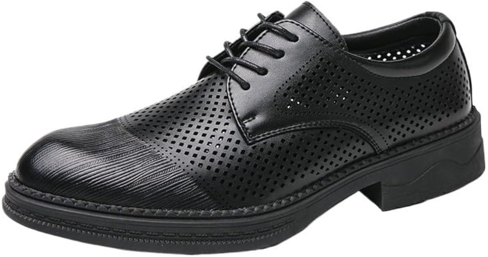 Dress Oxford Shoes for Men Breathable Hollow Mens Genuine ...