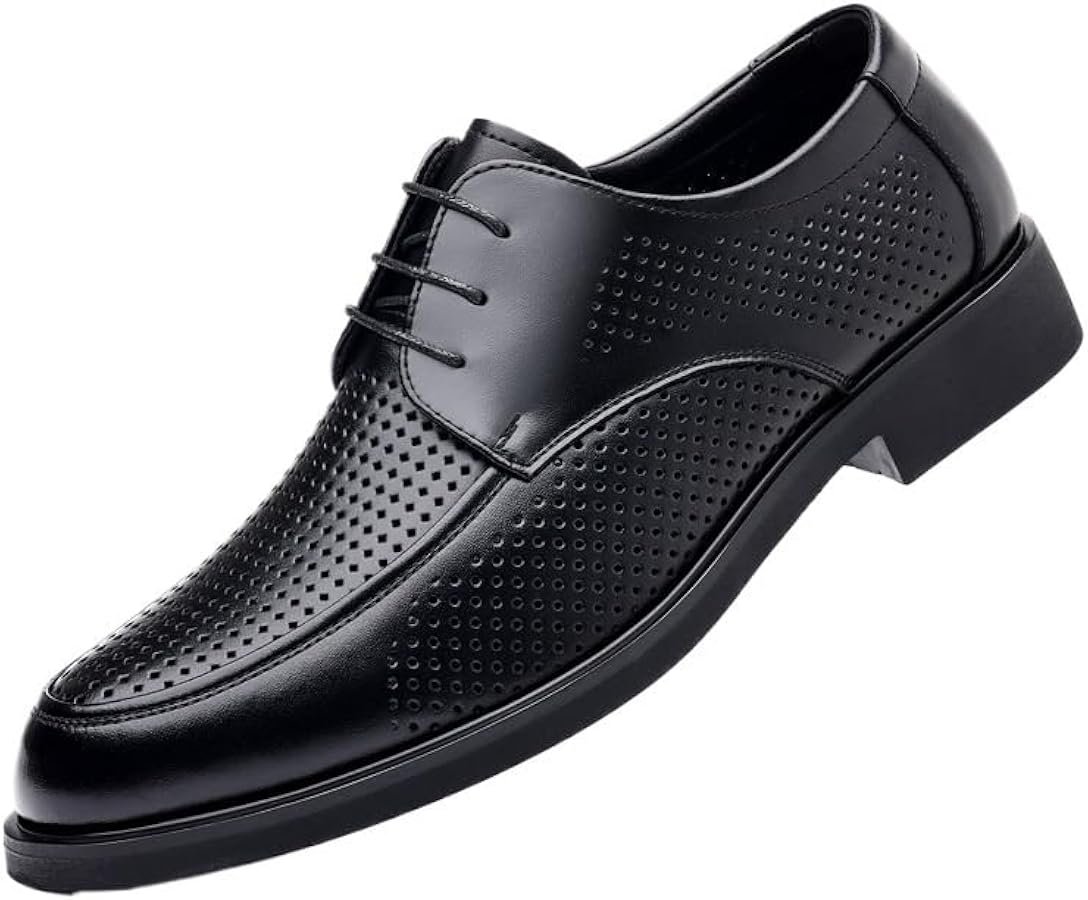 Dress Oxford Shoes for Men Breathable Hollow Mens Genuine ...