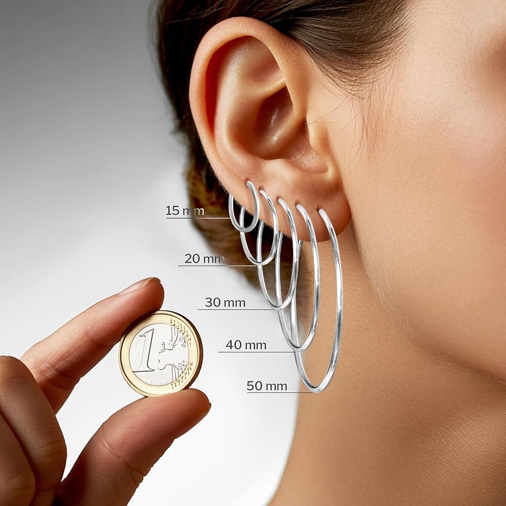 EDELIND Élégantes Boucles d'Oreilles Femme Or Blanc 375 585 ...