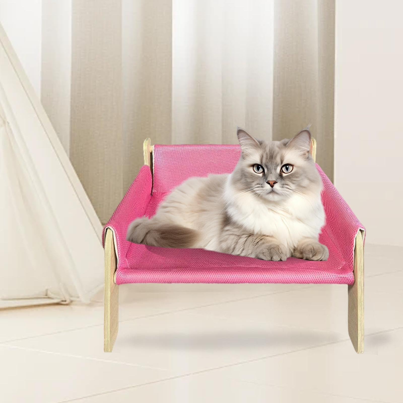 Elevated Dog Bed, Natural Wood Cat Sofa, Cat Beds with ...