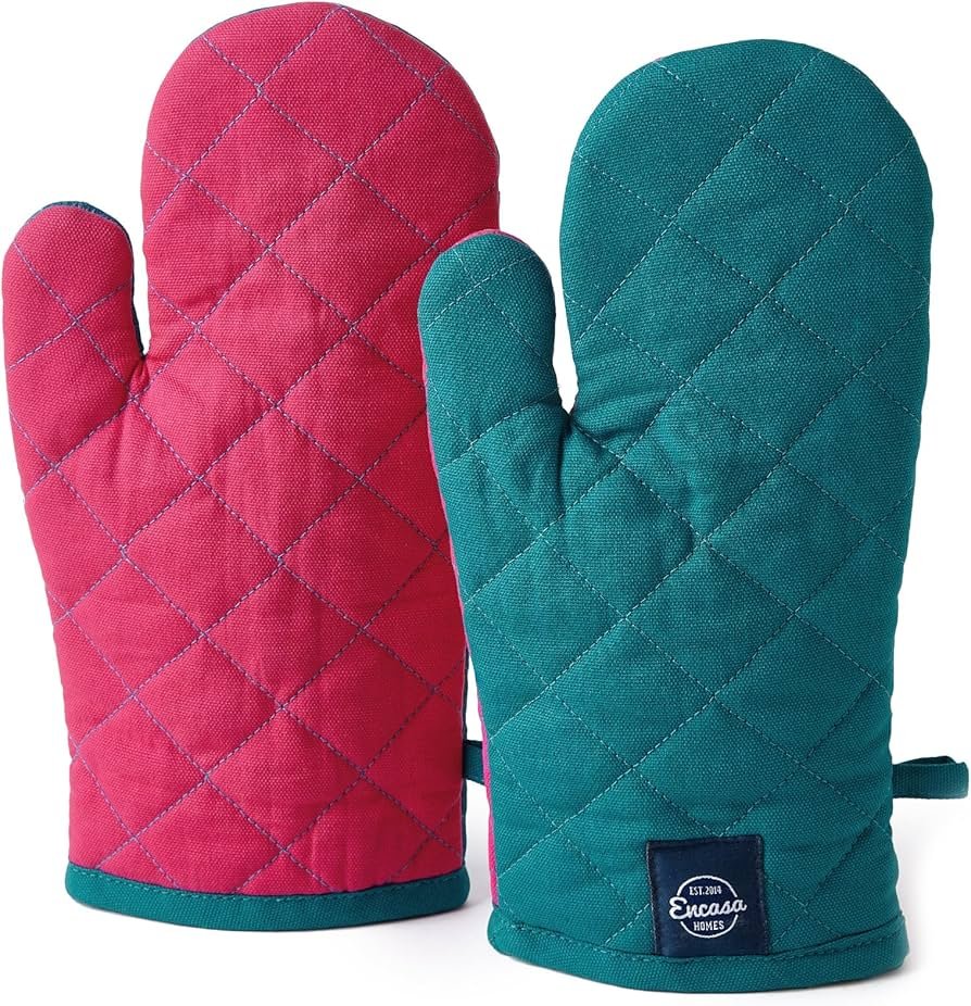Encasa XO Heat Resistant Cotton Oven Gloves (Set of 2)