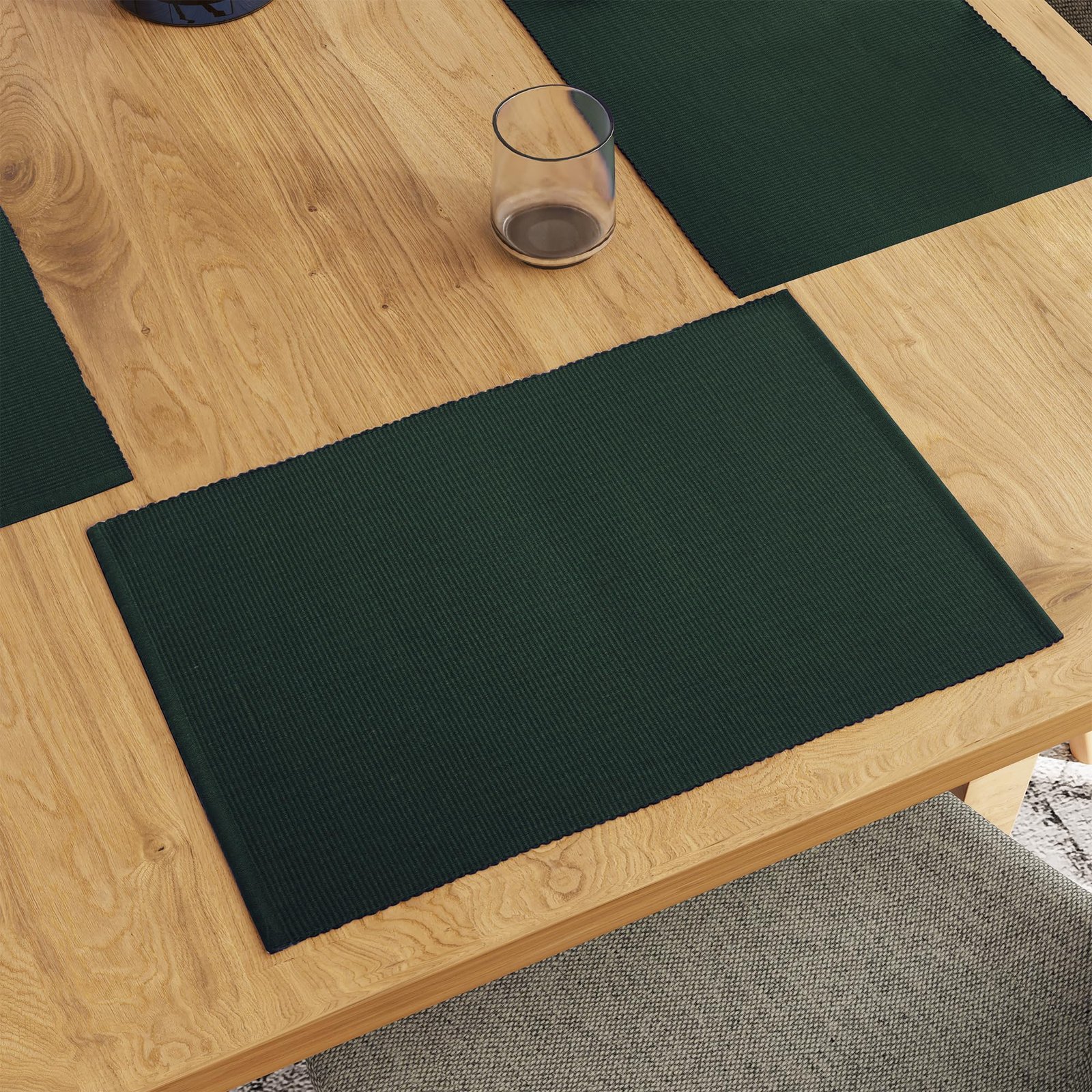 Encasa XO Set of 6 Washable Cotton Placemats for Dining Room ...