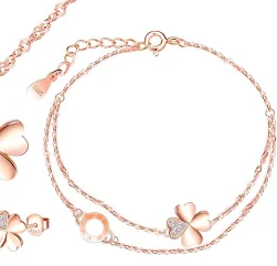 Ensemble Bijoux 3 PCS en Argent 925 Collier Trèfle, Bracelet à ...