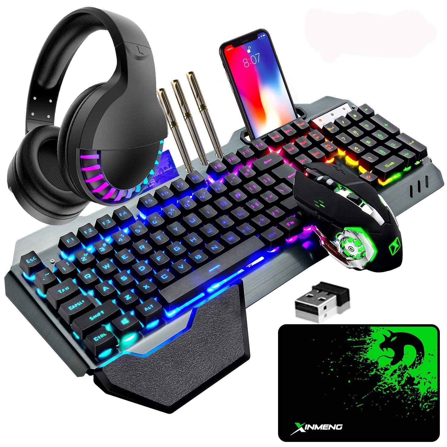 Ensemble combiné Clavier et Souris de Jeu sans Fil et Casque et ...