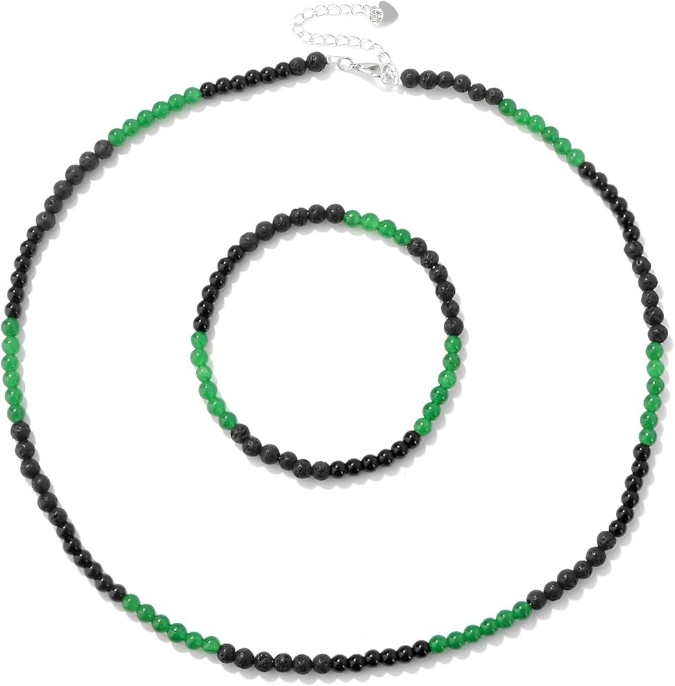 Ensemble Parure Pierre Naturelle de Bijoux pour Femme Bracelet ...