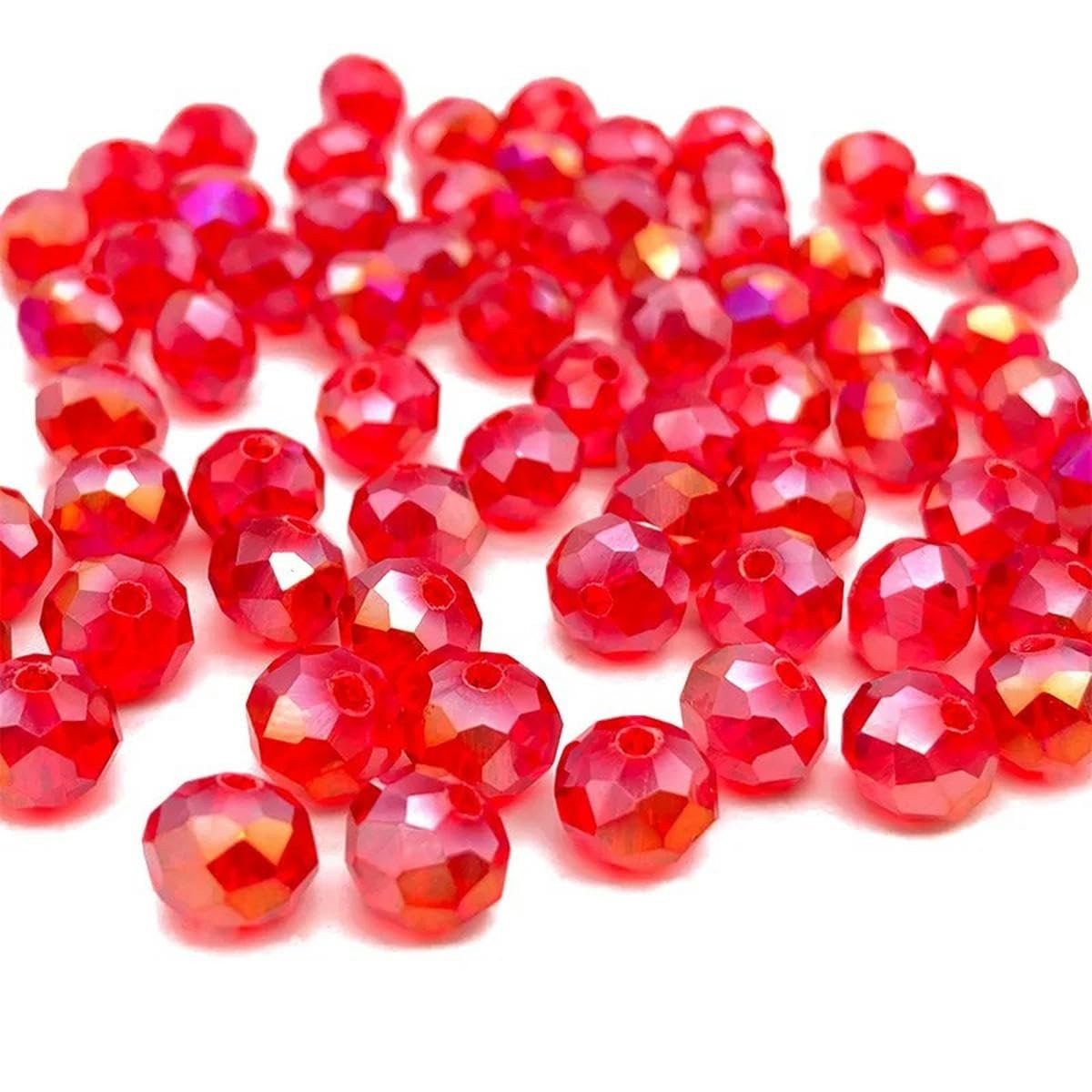 Environ 280 pièces/60 g de perles de verre à facettes de 6 mm pour ...