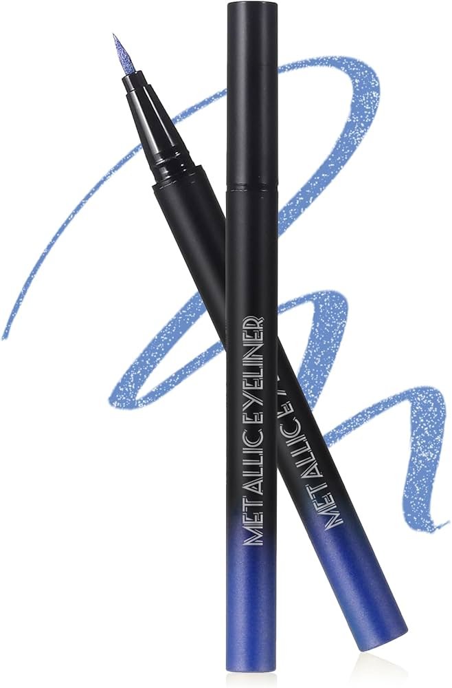 Eyeliner Liquide Pailleté Métallique, Bleu Eyeliners Diamant ...