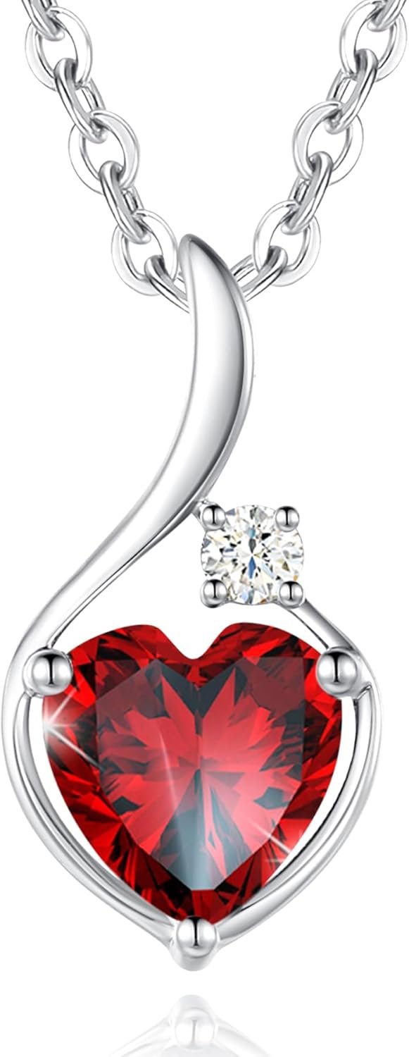 FANCIME Collier Pendentif Cœur Or Blanc 14 Carats (585/1000 ...