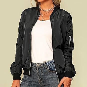 Fashionable Solid Jackets for Women Coats Zipper Casual with ...