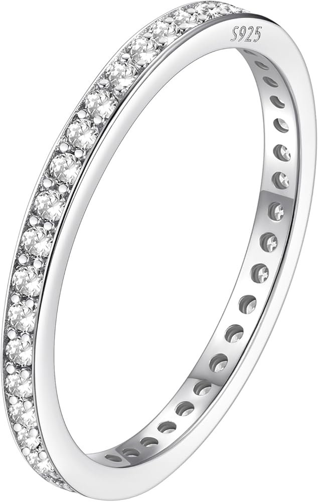 FindChic Bague Alliance Femme Zircon en Argent 925 Strass ...
