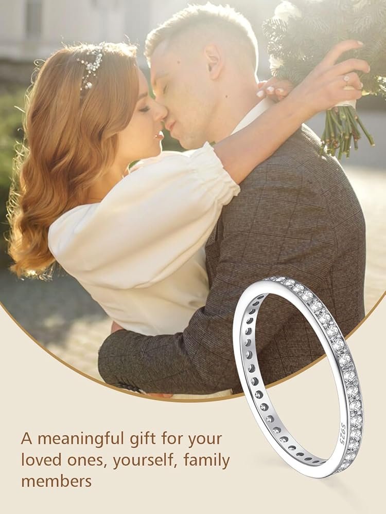 FindChic Bague Alliance Femme Zircon en Argent 925 Strass ...