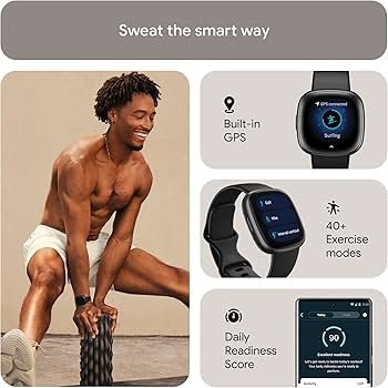 Fitbit Versa 4 Fitness Smart Watch for Men and Women with Daily Readiness, Gps, 24/7 Heart Rate, 40+