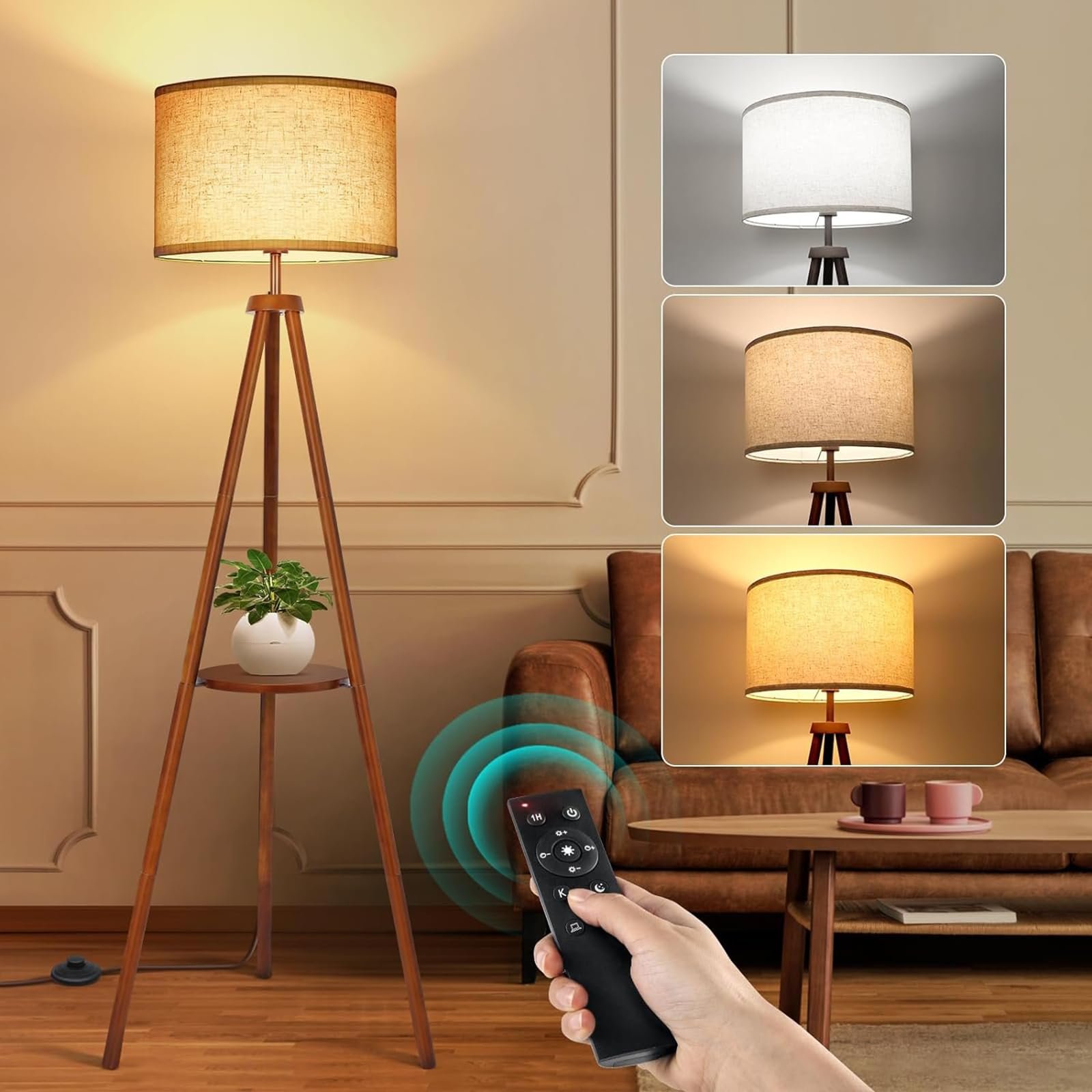 Floor Lamp Living Room Tripod Floor Lamp - Indoor Standing Light ...