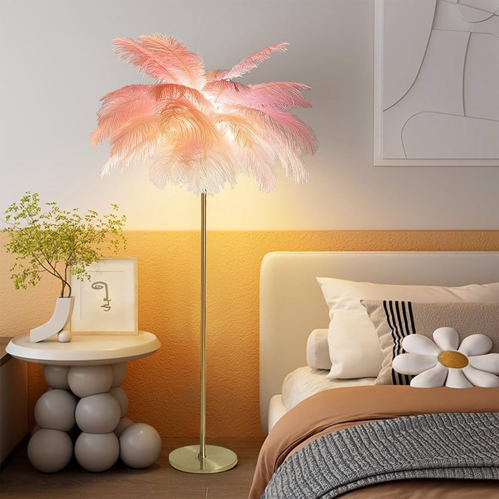 Floor Lamps for Living Room, Modern Ostrich Feather ...