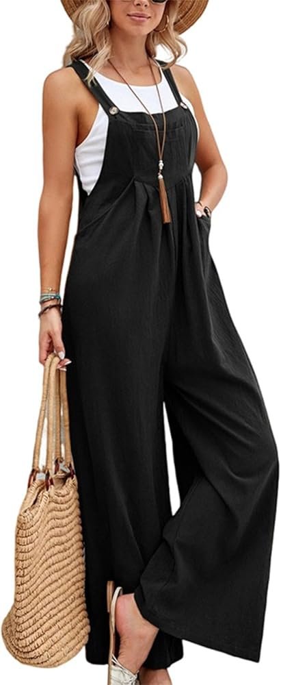 for Women Loose Fit Casual Y2k Long Jumpsuits with Pockets One ...