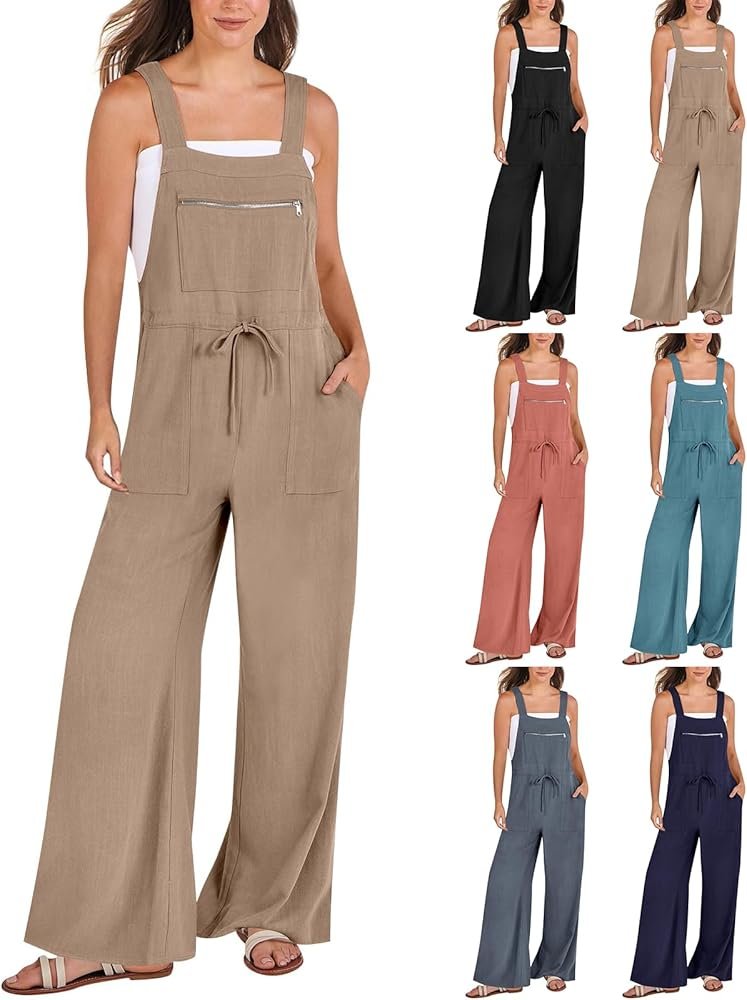 for Women Loose Fit Casual Y2k Long Jumpsuits with Pockets One ...