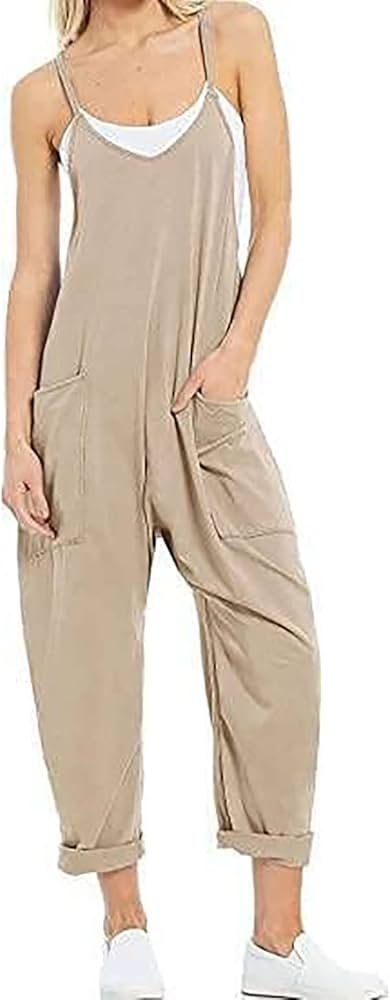 FYUTUR Jumpsuits for Women Casual Loose Sleeveless ...