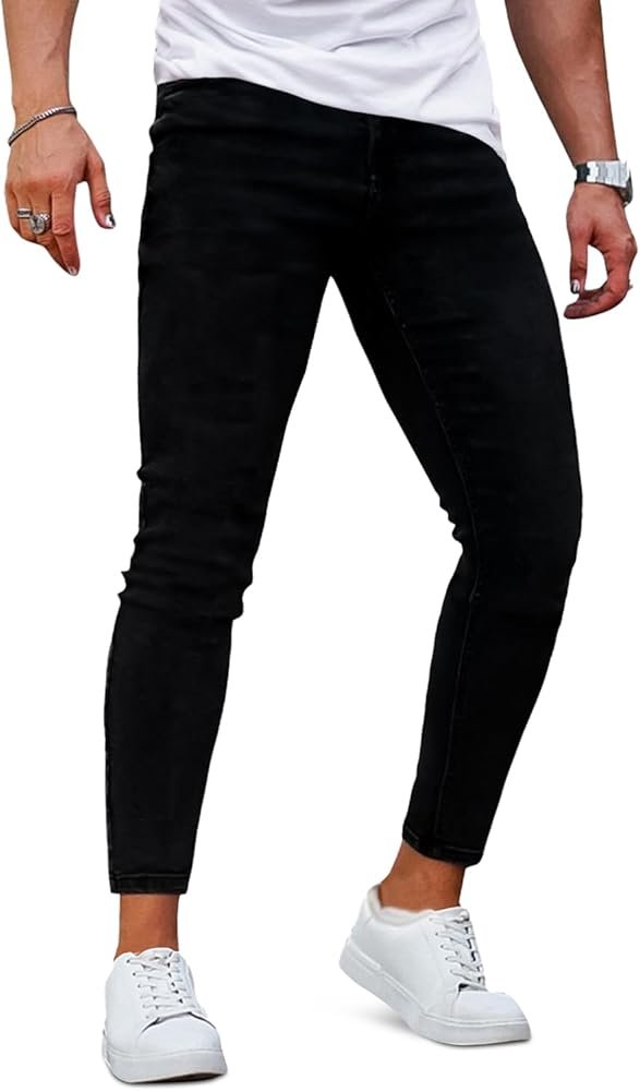 GINGTTO Jeans Homme Pantalon Skinny Élastique Slim ...