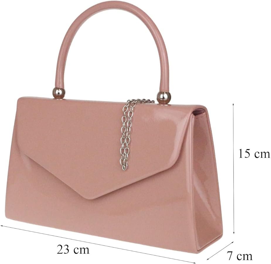 Girly Handbags Femmes Pochette en cuir synthétique verni brillant ...