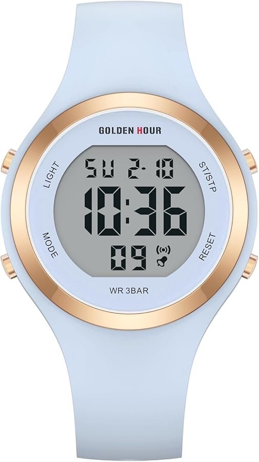 GOLDEN HOUR Montre Digitale femme, étanche 5 ATM ...
