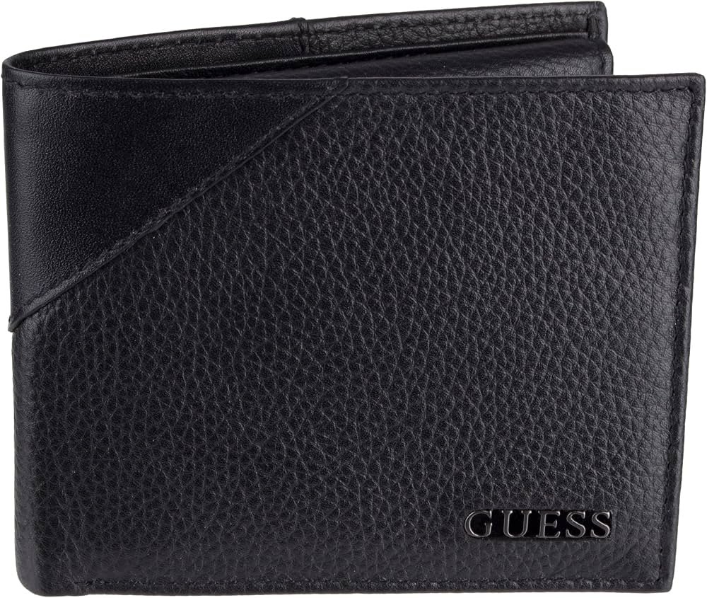 Guess Portefeuille pour Homme en Cuir Fin, Noir, Taille Unique