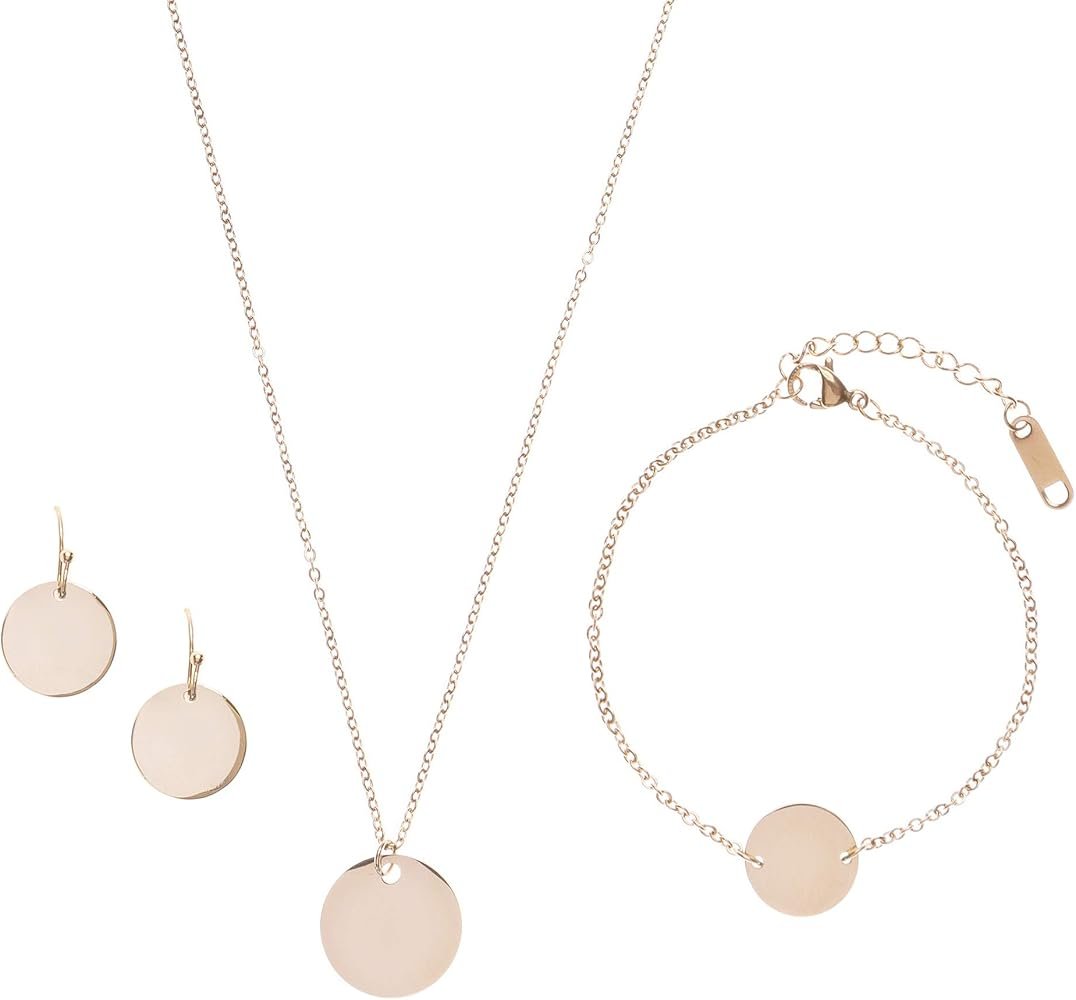 Happiness Boutique Femmes Ensemble de Bijoux Cercle en Or Rose