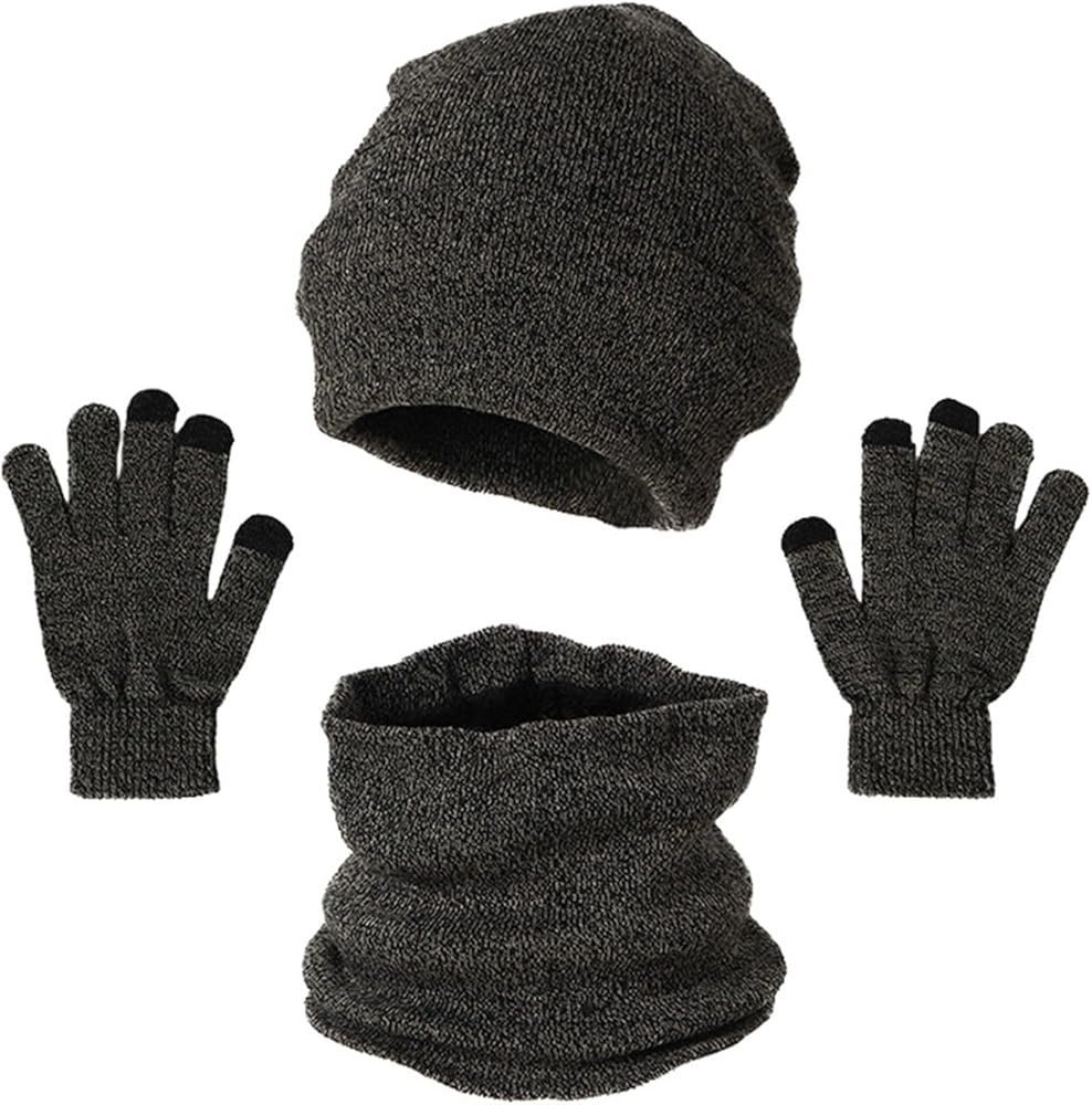 Hat Gloves Scarf Set for Women Autumn Winter Warm Hat ...
