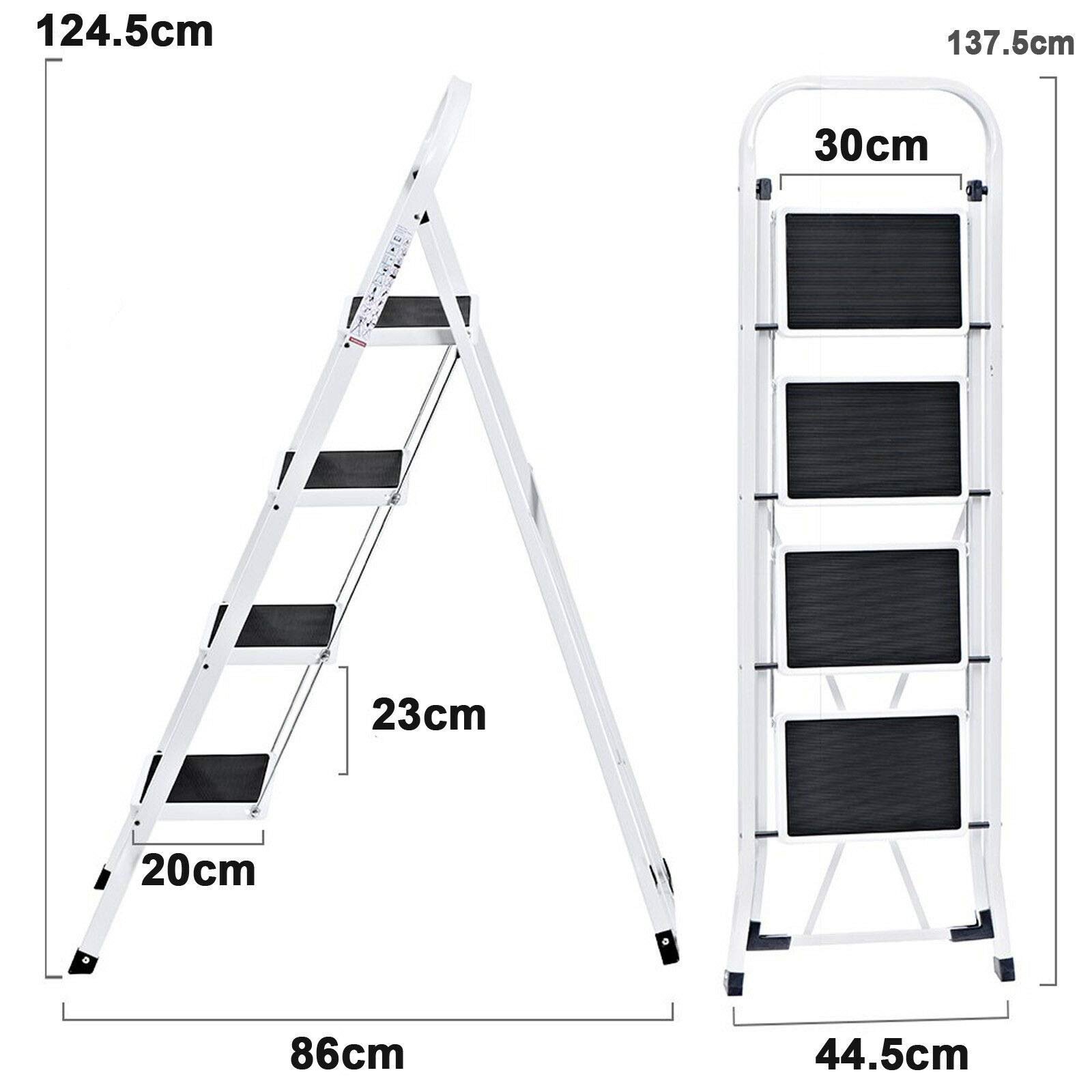Heavy Duty 4 Step Ladder, Folding Step Stool Kitchen ...