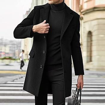 hiver pour Hommes Manteaux Slim Fit Vestes Taille 5XL, Noir, S 45 ...
